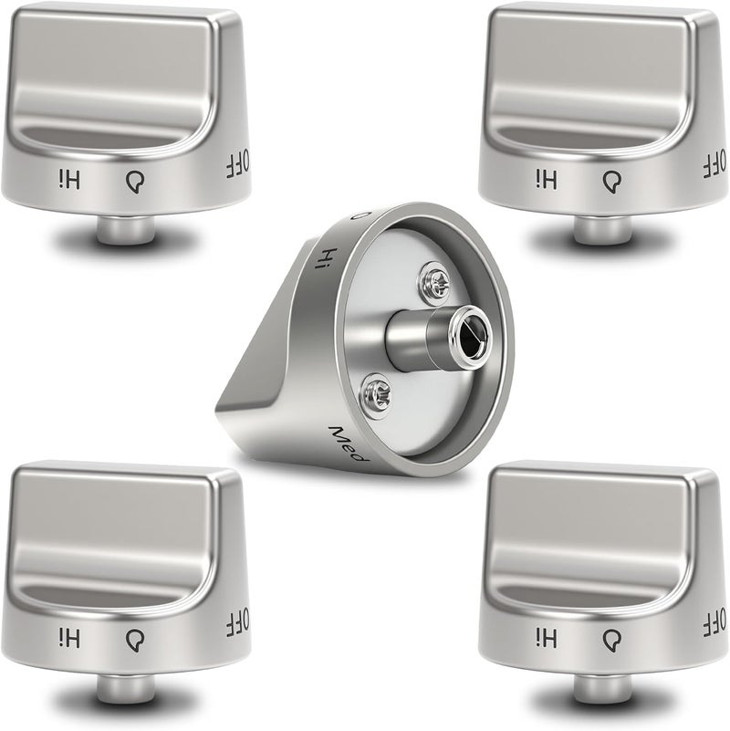 Gesleben W11239985 Stove Knob Compatible with Whirlpool Gas Range Oven Control Knobs WFG525S0HZ1, WFG550S0HZ0, WFG525S0HZ0, WFG525S0JV0, Replacement W10850015 W11032553 4845290 AP6333411-5 Pack - Image 1